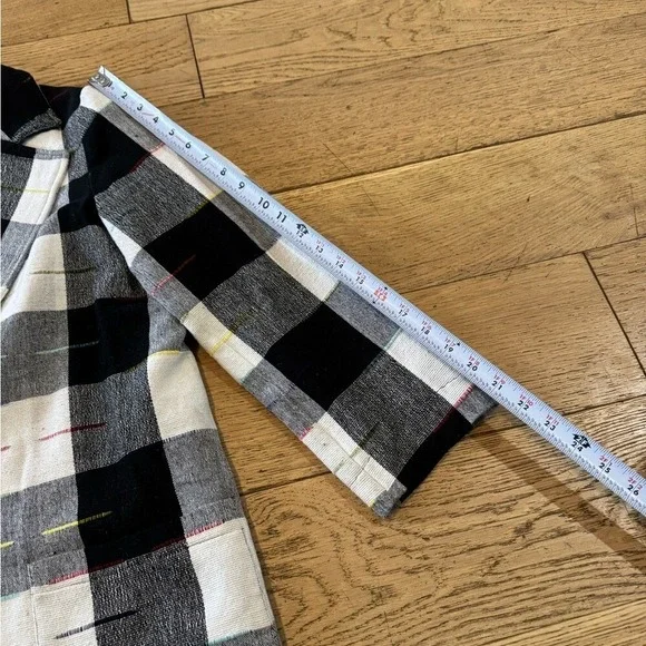 THE ODELLS Black White Buffalo Check Rainbow Embroidered Cotton Blazer M (1232) - Picture 12 of 12